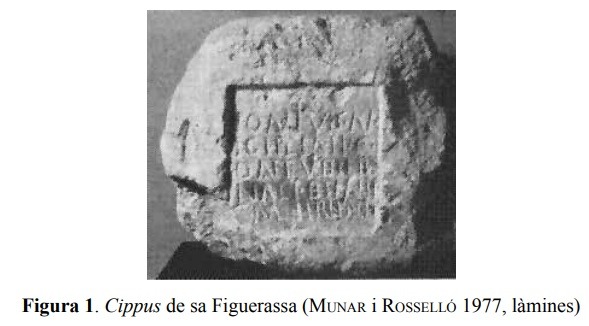 Cippus funerari romà s. IdC de sa Figuerassa